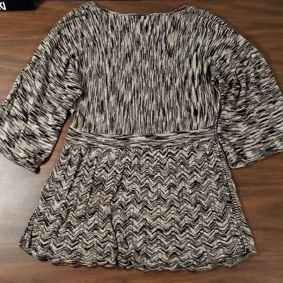 Sigrid Olsen | Herringbone Faux‎ Wrap Sweater Medium - Picture 8 of 10